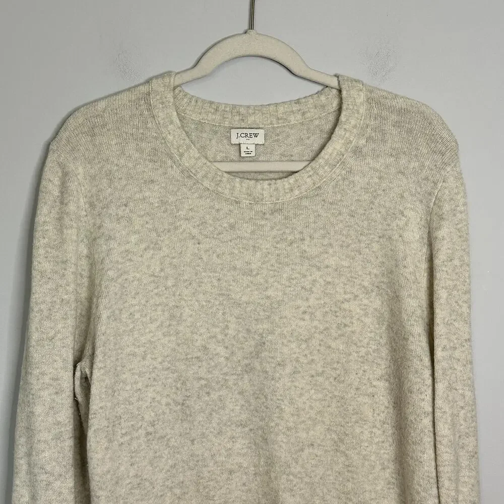 J. Crew Crew Neck Sweater Womens Size Large Gray Knit Pullover Soft Casual Cozy